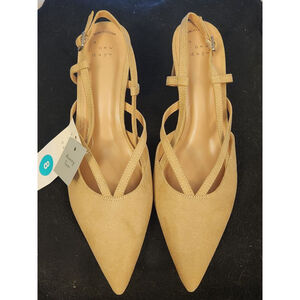 A New Day Beige Memory Foam Pointed Toe Heels Size 8